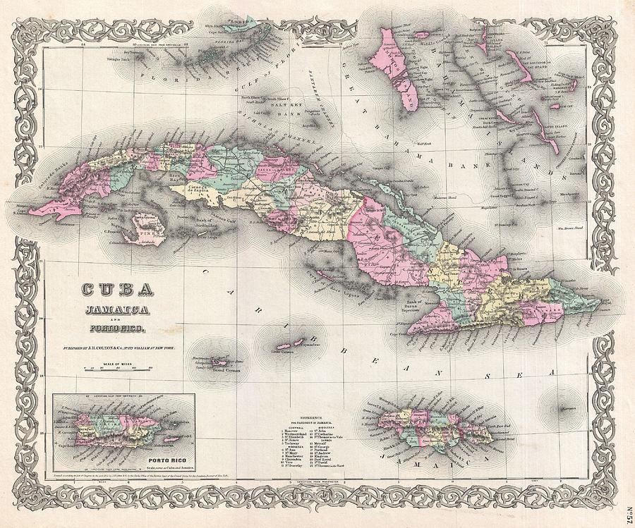 Colton Map of Cuba Drawing by Vinted Prints - Fine Art America