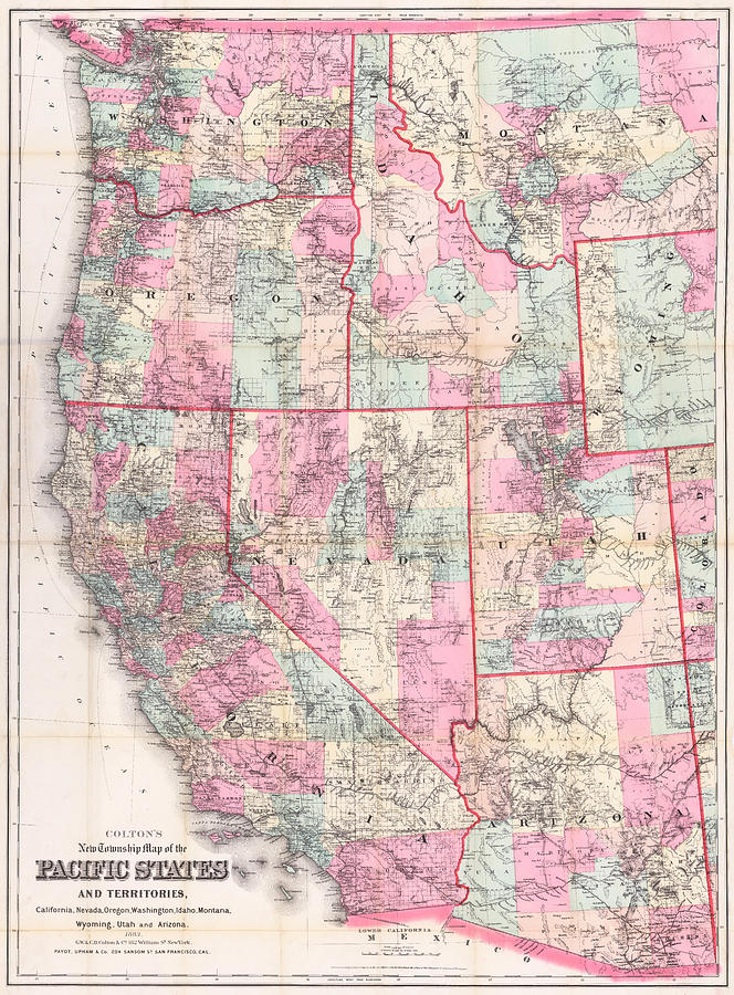 Colton S New Township Map Of The Pacific States And Territories