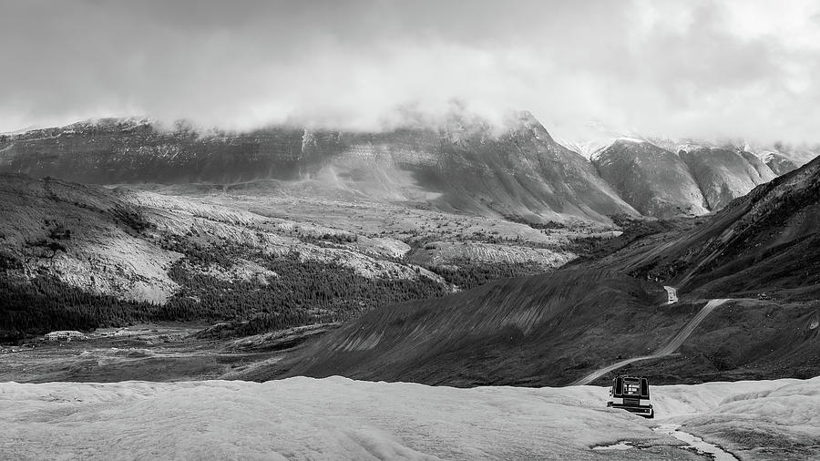Columbia Icefield Black And White Photograph by Dan Sproul