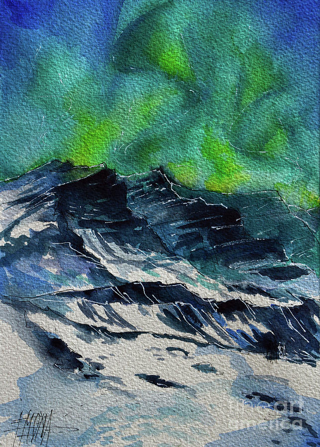 Tree Painting - Columbia Icefields Athabasca Glacier Canada by Mona Edulesco