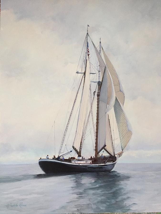 Schooner Painting - Columbia by Judy Rixom