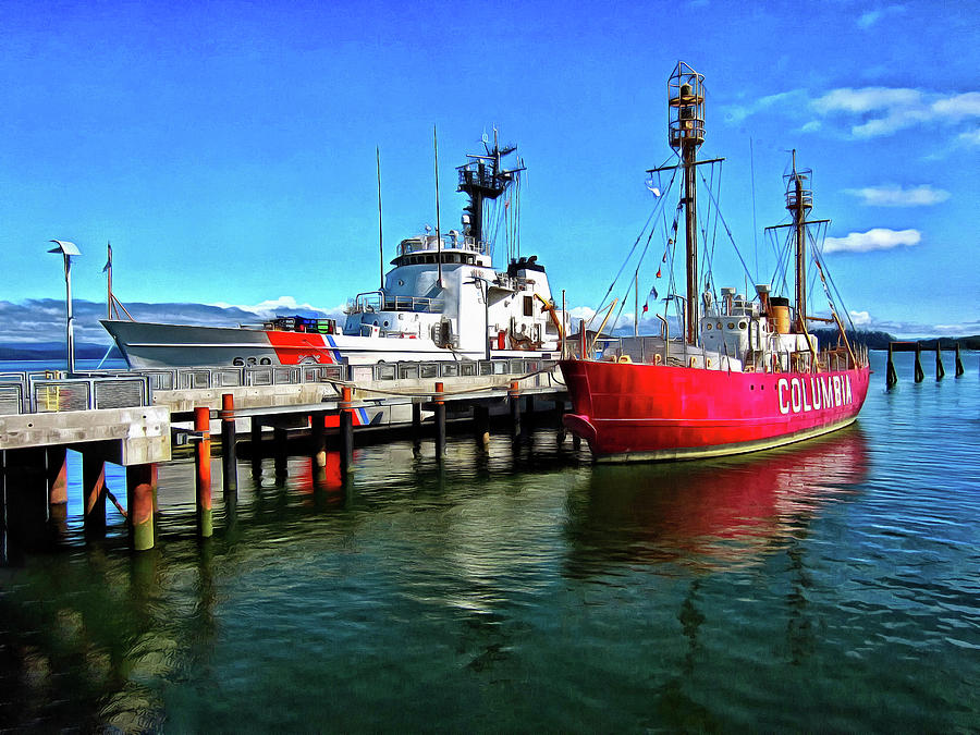 Columbia Lightship And Coast Guard Cutter Photograph by Thom Zehrfeld