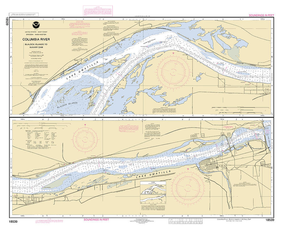 Columbia River Blalock Islands To Mcnary Dam Oregon - Washington, Noaa ...