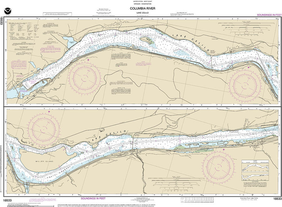 Columbia River Lake Celilo Nautical Chart 18533 Digital Art By John 