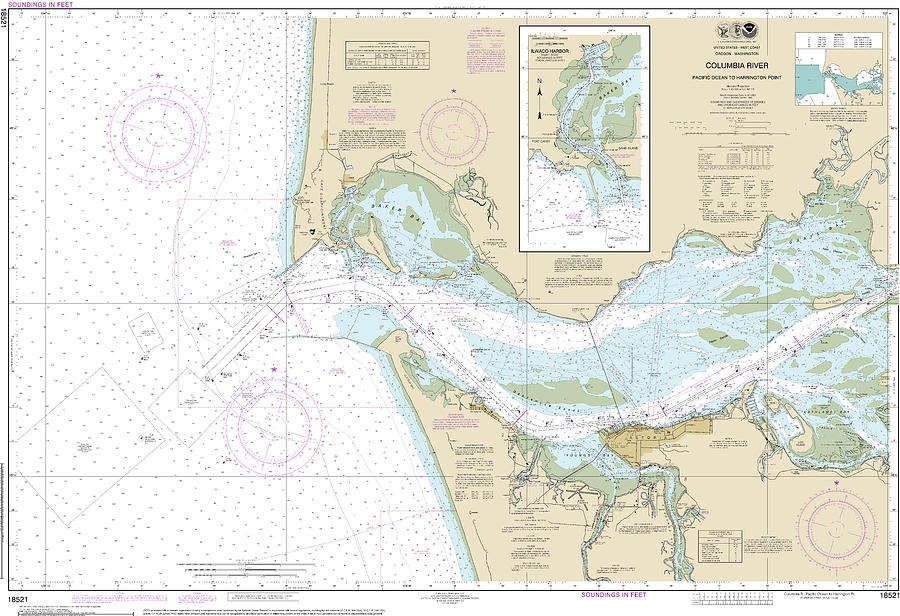 Columbia River Nautical Chart 18521 Digital Art by John Gernatt - Fine ...