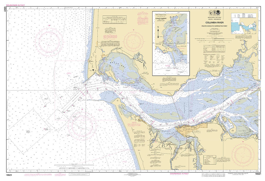 Columbia River Pacific Ocean To Harrington Point Oregon - Washington 