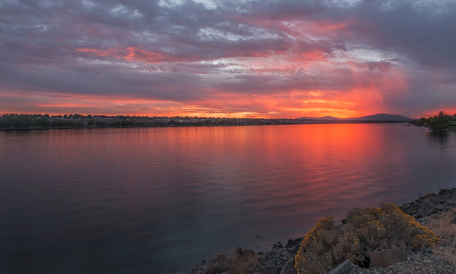 Nature Photograph - Columbia River Sunset by Loree Johnson