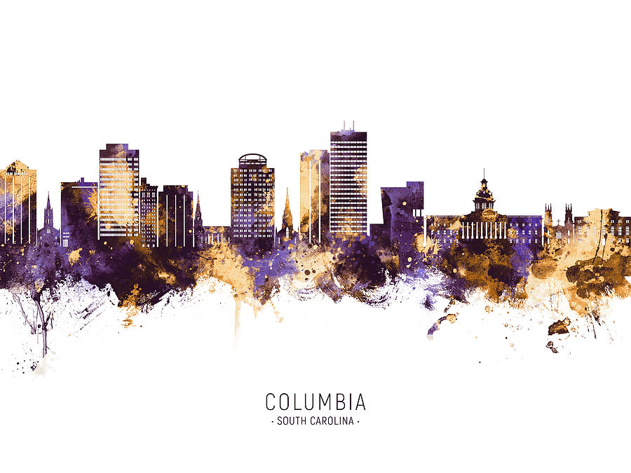 Columbia South Carolina Skyline #36 Digital Art by Michael Tompsett