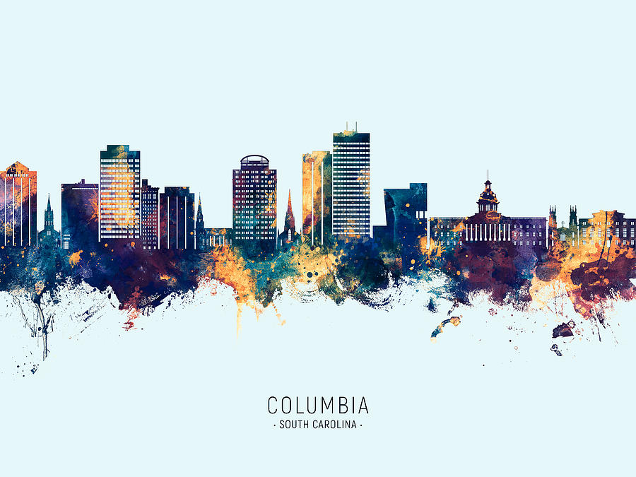 Columbia South Carolina Skyline #37 Digital Art by Michael Tompsett