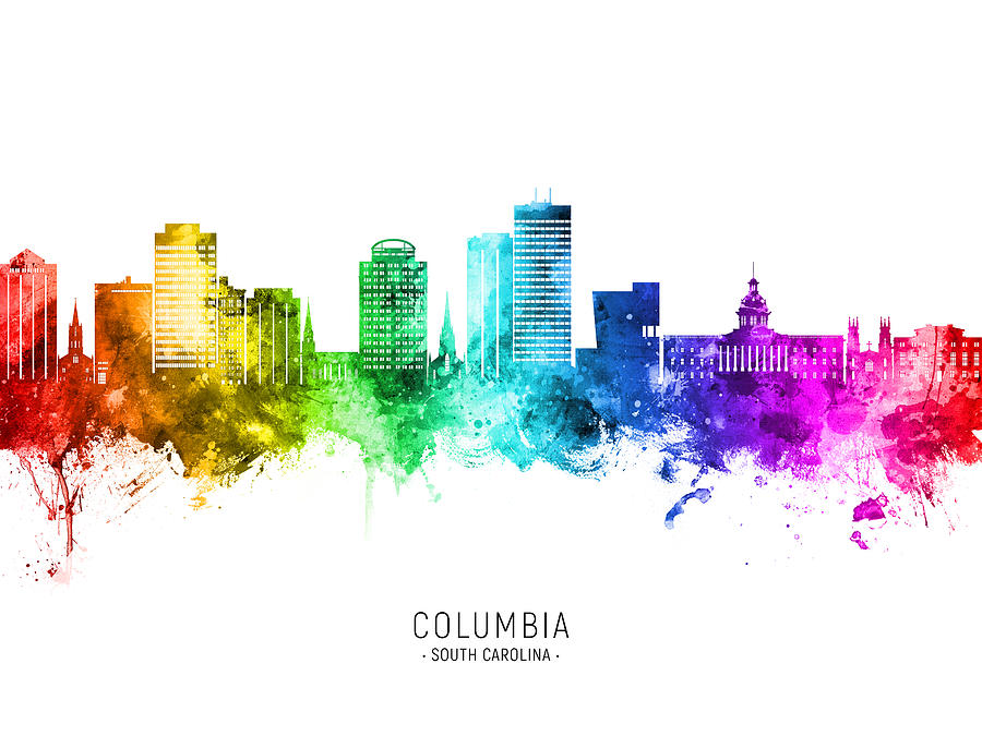Columbia South Carolina Skyline #38 Digital Art by Michael Tompsett