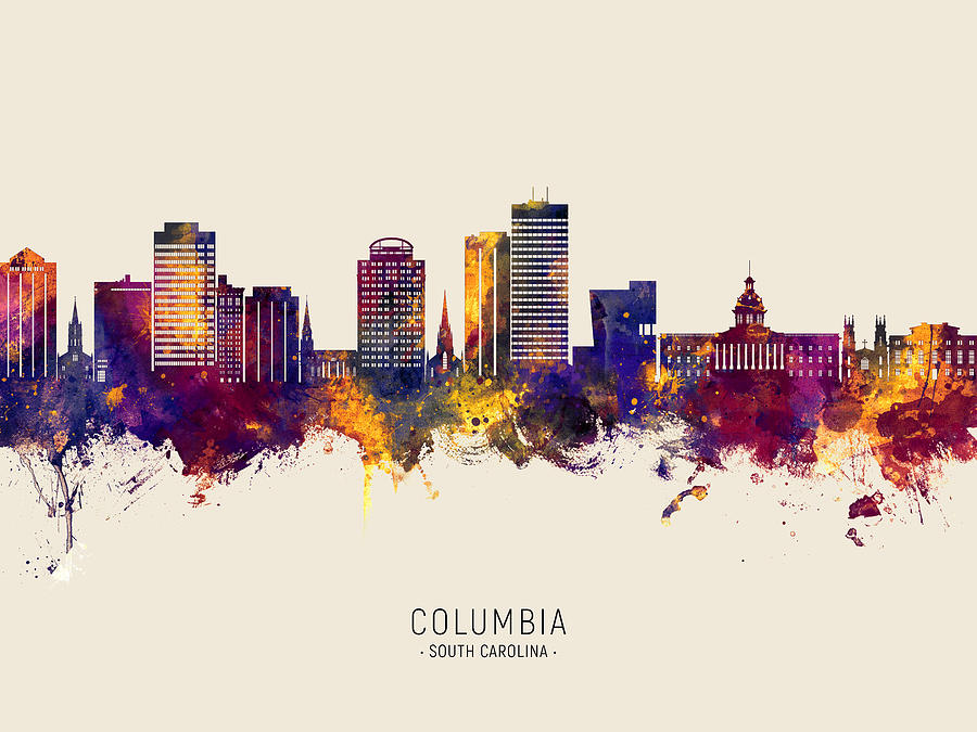 Columbia South Carolina Skyline #39 Digital Art by Michael Tompsett