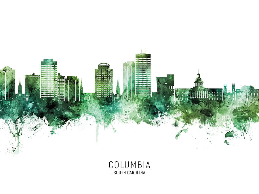 Columbia South Carolina Skyline #41 Digital Art by Michael Tompsett