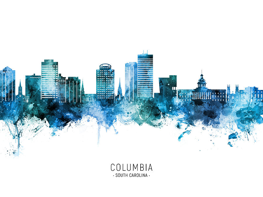 Columbia South Carolina Skyline #43 Digital Art by Michael Tompsett