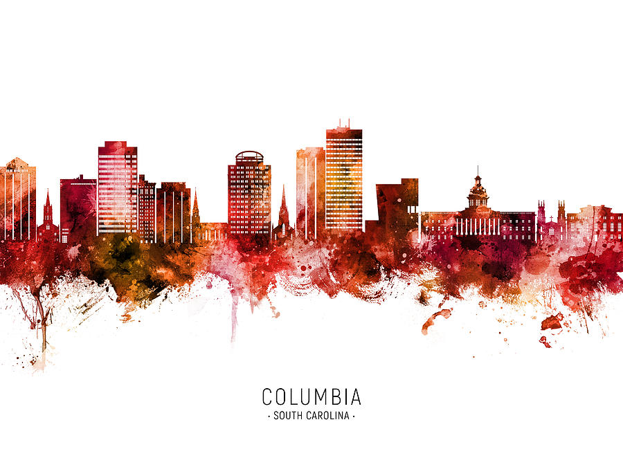 Columbia South Carolina Skyline #44 Digital Art by Michael Tompsett
