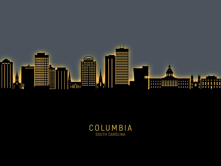 Columbia South Carolina Skyline #47 Digital Art by Michael Tompsett