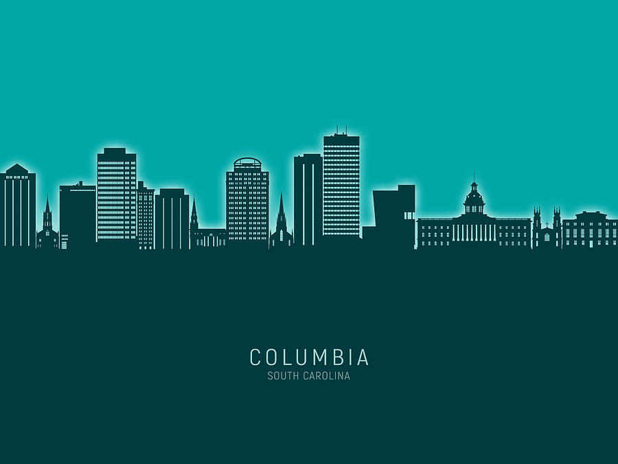 Columbia South Carolina Skyline #49 Digital Art by Michael Tompsett