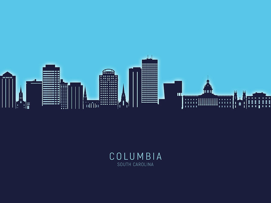 Columbia South Carolina Skyline #50 Digital Art by Michael Tompsett