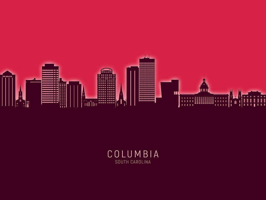 Columbia South Carolina Skyline #53 Digital Art by Michael Tompsett
