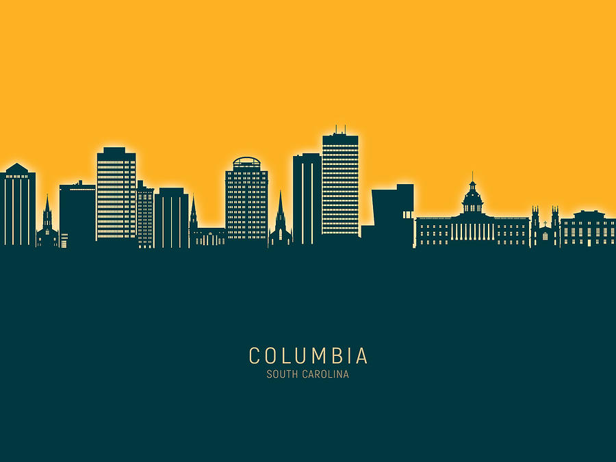 Columbia South Carolina Skyline #54 Digital Art by Michael Tompsett