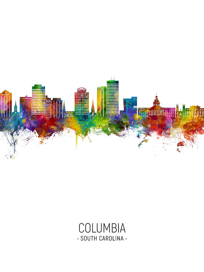 Columbia South Carolina Skyline #56 Digital Art by Michael Tompsett