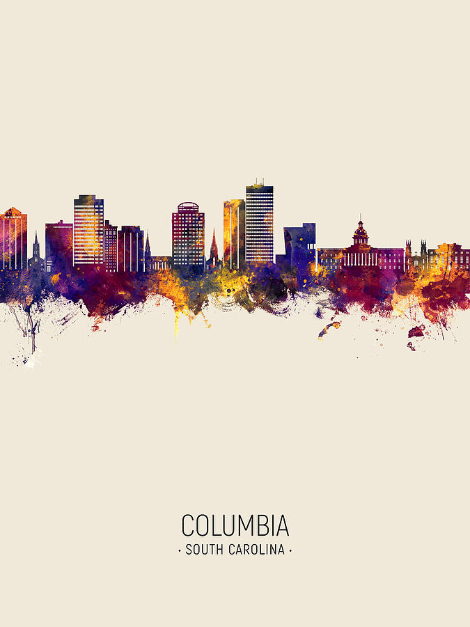 Columbia South Carolina Skyline #57 Digital Art by Michael Tompsett