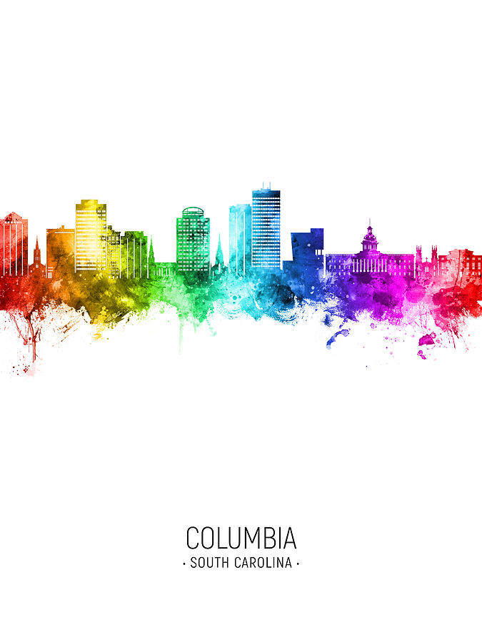 Columbia South Carolina Skyline #59 Digital Art by Michael Tompsett