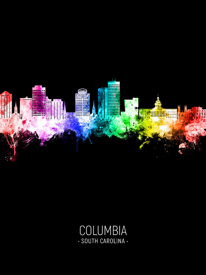 Columbia South Carolina Skyline #62 Digital Art by Michael Tompsett