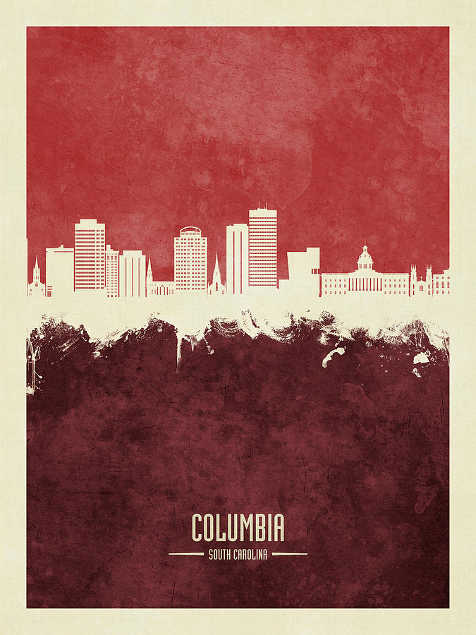 Columbia South Carolina Skyline #64 Digital Art by Michael Tompsett