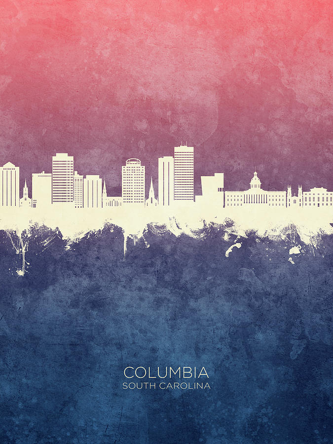 Columbia South Carolina Skyline #68 Digital Art by Michael Tompsett