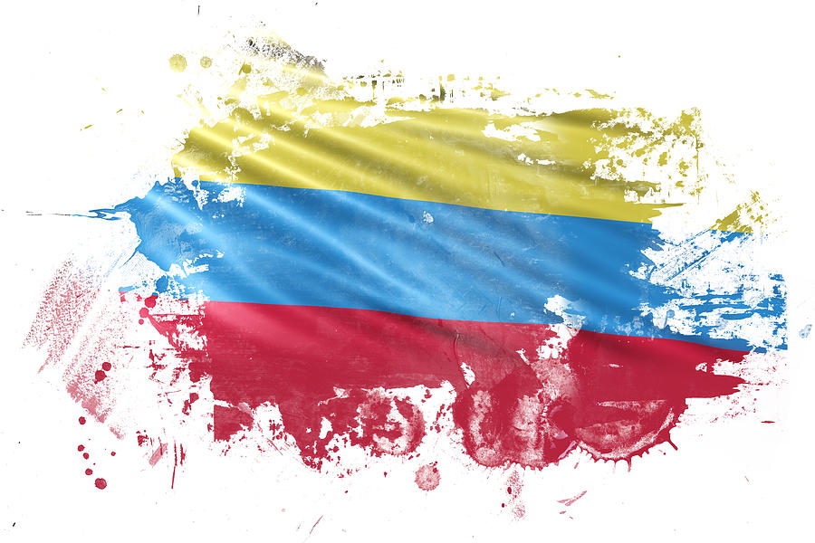 Columbian Ink Grunge Flag Drawing by Lpettet