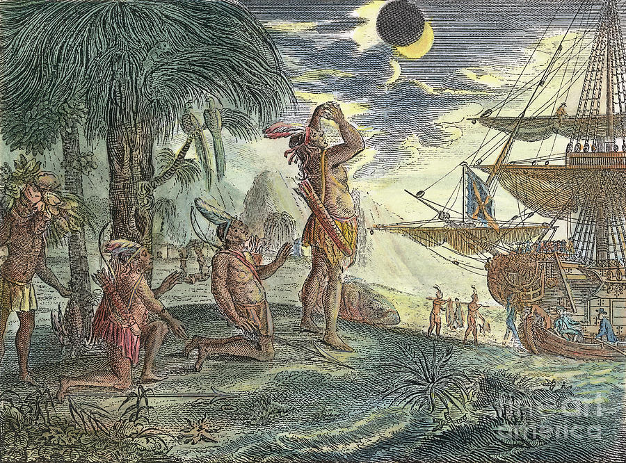 Columbus  - Eclipse Viewed From Jamaica, 1504 Photograph by Granger