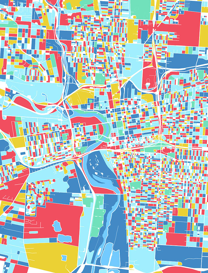 Columbus Map Retro 7 Digital Art