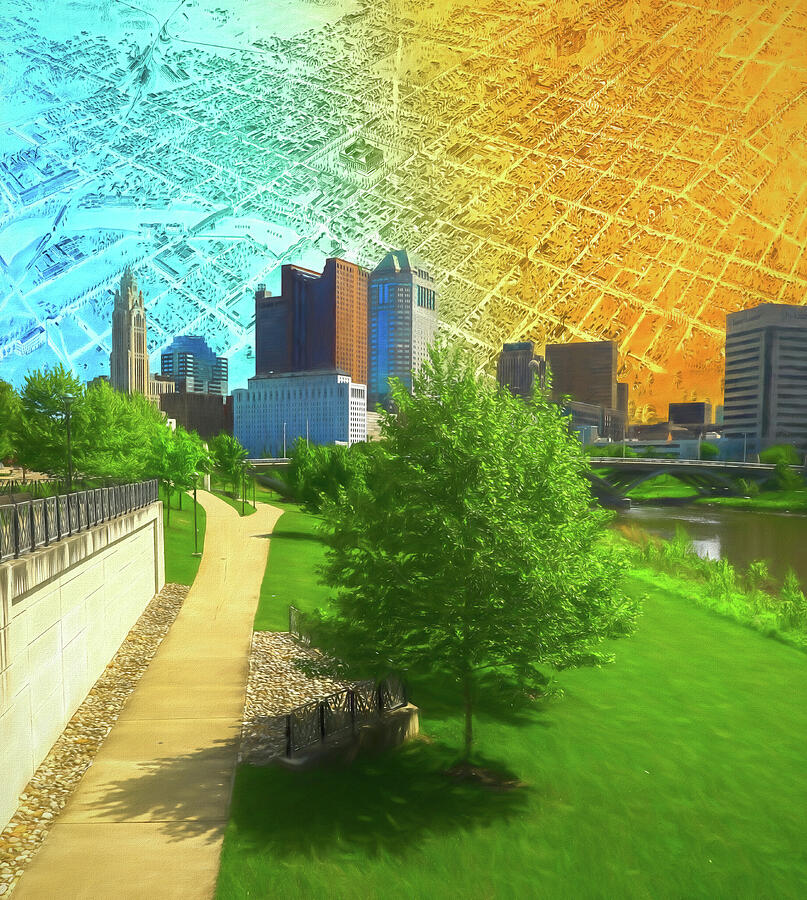 Columbus Ohio Map Painting Painting by Dan Sproul Columbus Ohio Map Painting Painting by Dan Sproul