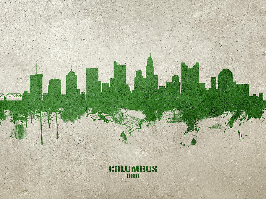 Columbus Ohio Skyline #13 Digital Art by Michael Tompsett | Pixels