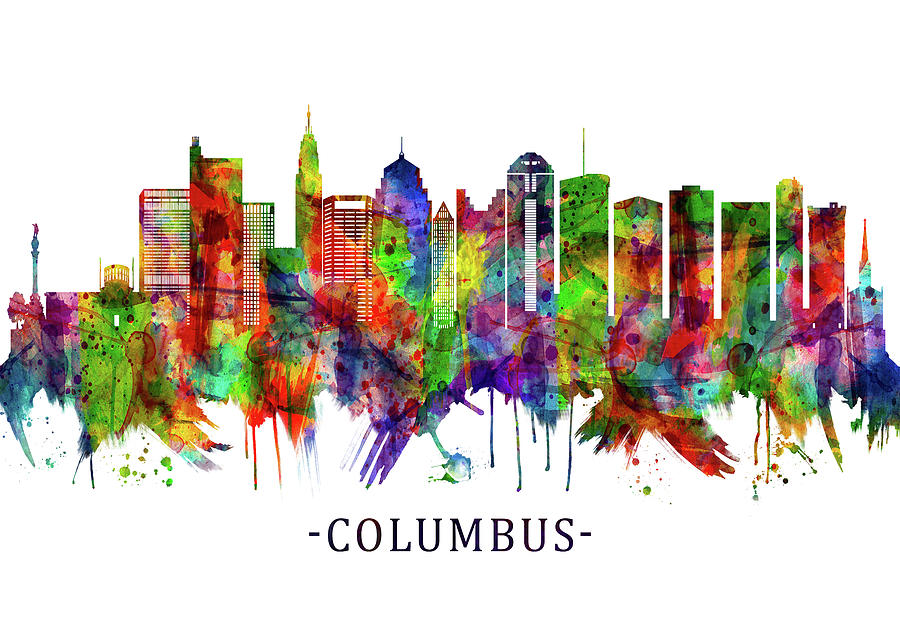 Columbus Ohio Skyline Mixed Media