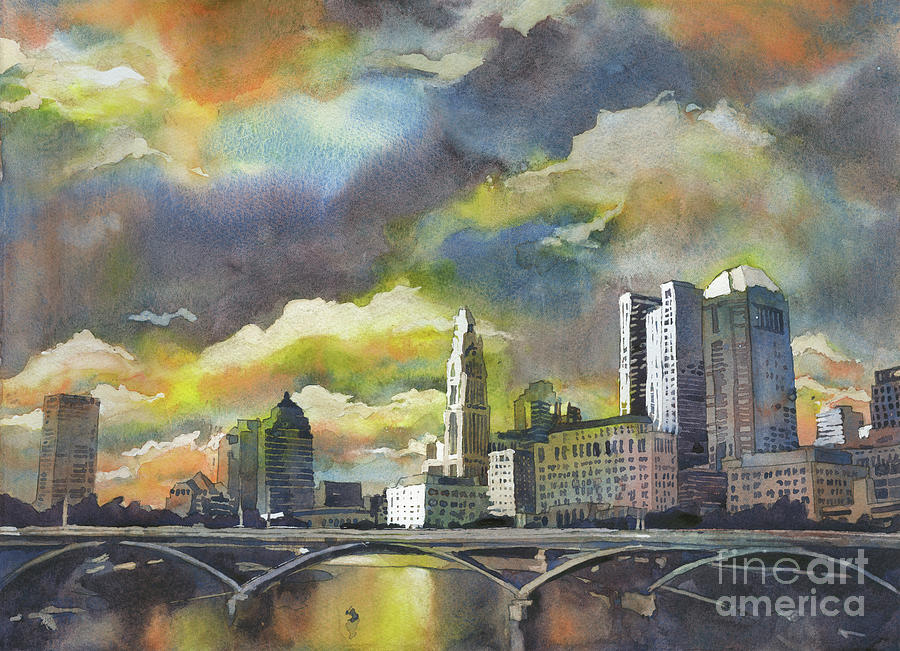 Columbus Skyline Painting by Ryan Fox