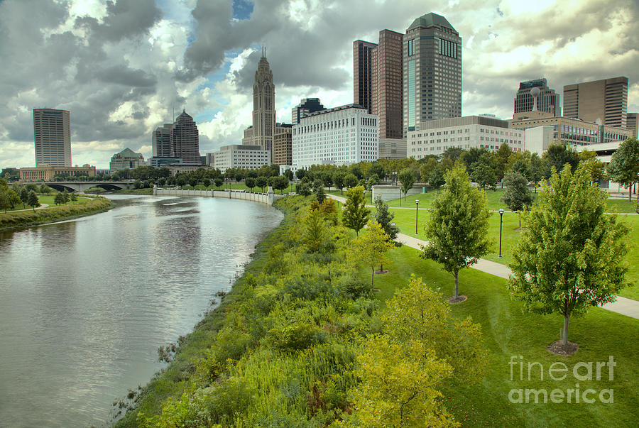 Columbus View Along The Scioto River Photograph by Adam Jewell