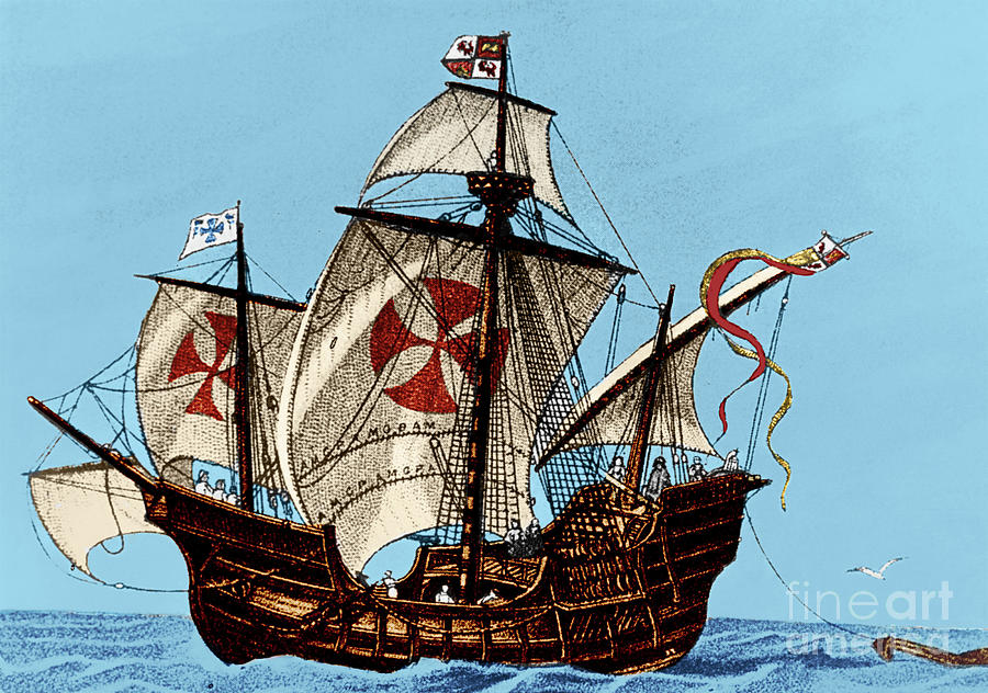 Columbuss Ship Santa Maria Drawing by Science Source