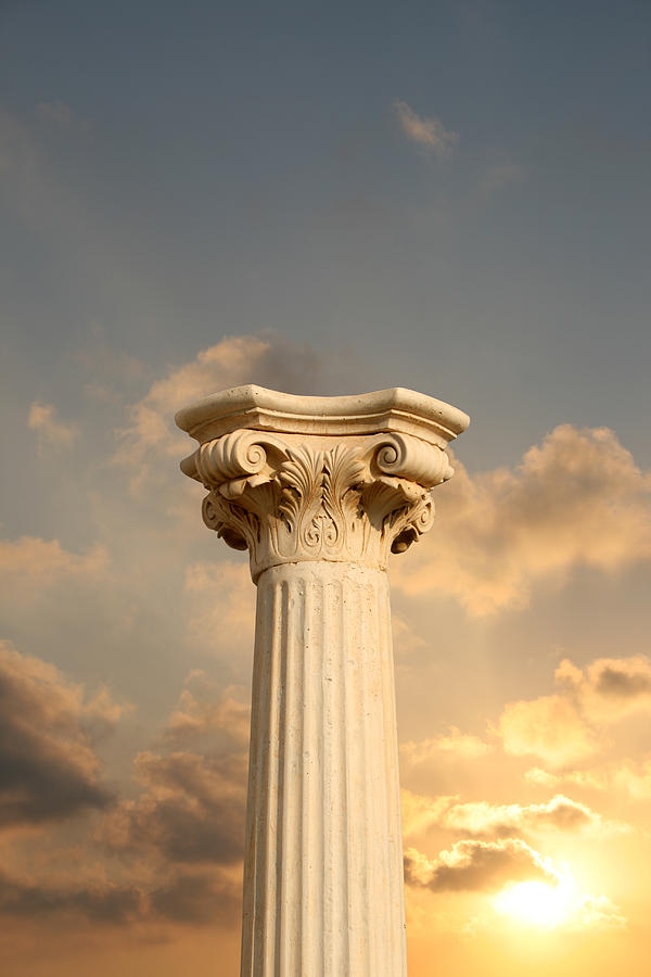 Column at sunset Photograph by PhotographerOlympus