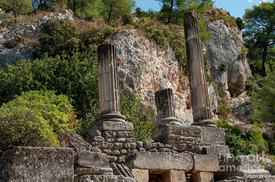 Columns at Temple of Valetudo in Saint Remy Photograph by Bob Phillips