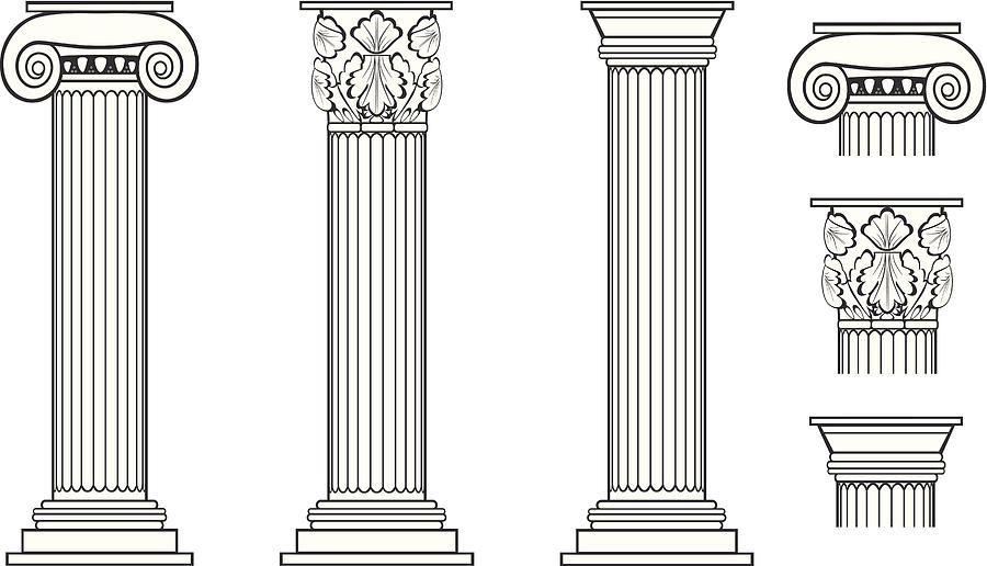 Columns Drawing by Debela