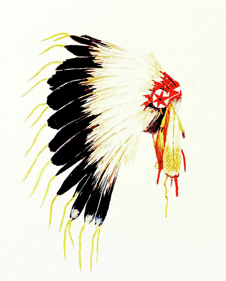 Comanche Painting - Comanche War Bonnet by Michael Vigliotti