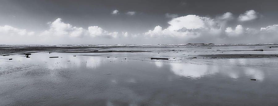 Combers Beach Reflection Panorama Photograph by Allan Van Gasbeck