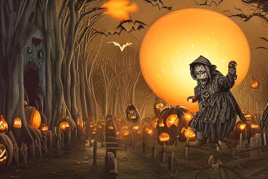 Come Into My Pumpkin Patch  Digital Art by Beverly Read