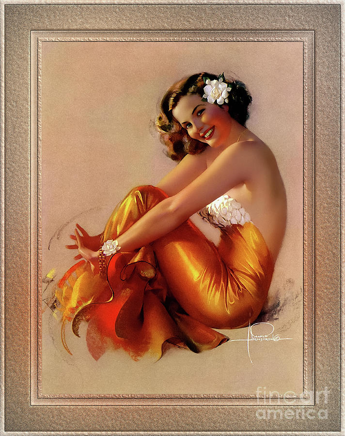 Come On Over by Rolf Armstrong Vintage Illustration Xzendor7 Art Reproductions Painting by Rolando Burbon