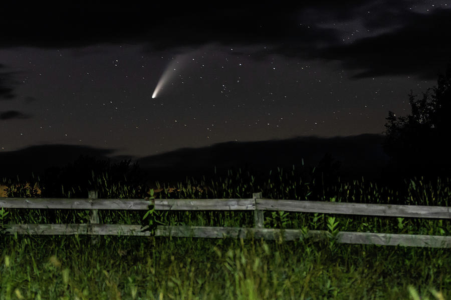 Comet and Fence Photograph by Tim Kirchoff