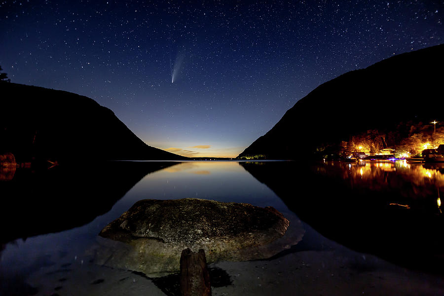 Comet and Lake Willoughby Photograph by Tim Kirchoff