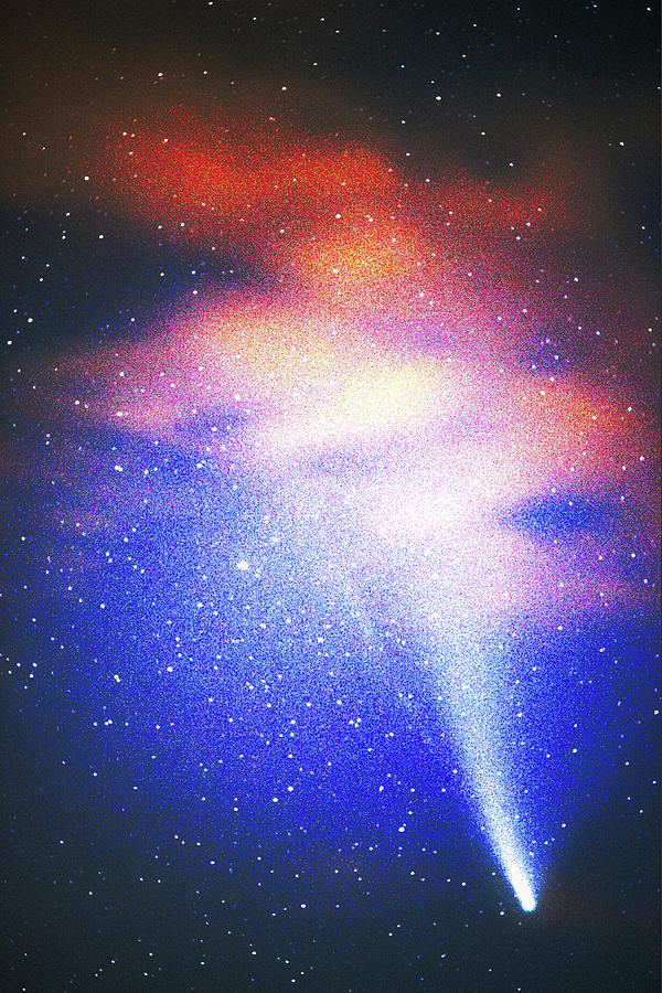 Comet Behind Clouds Photograph