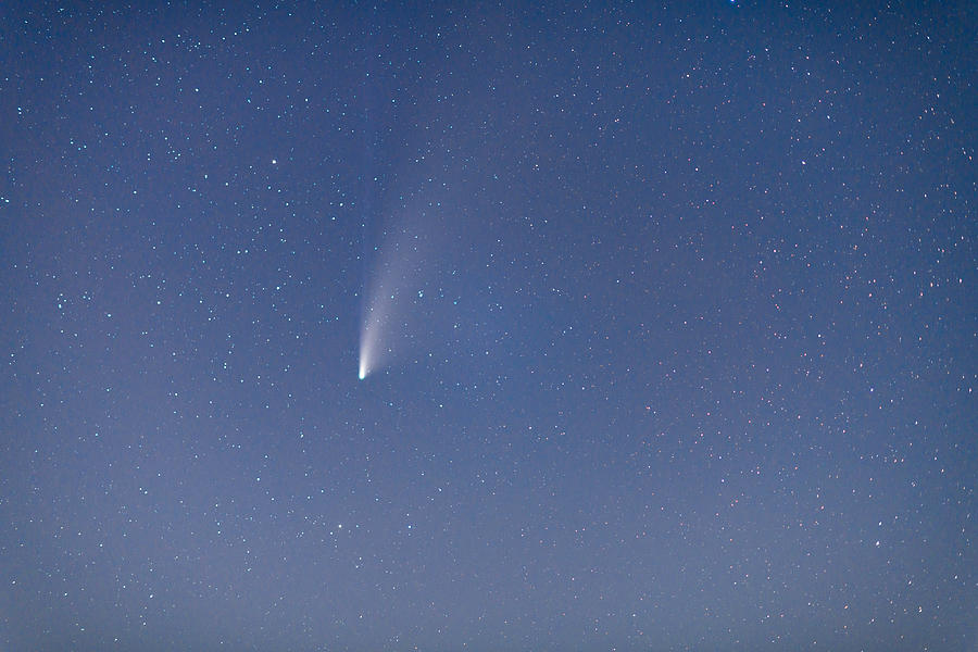 Comet C/2020 F3 Neowise in night starry sky Photograph by Wenbin