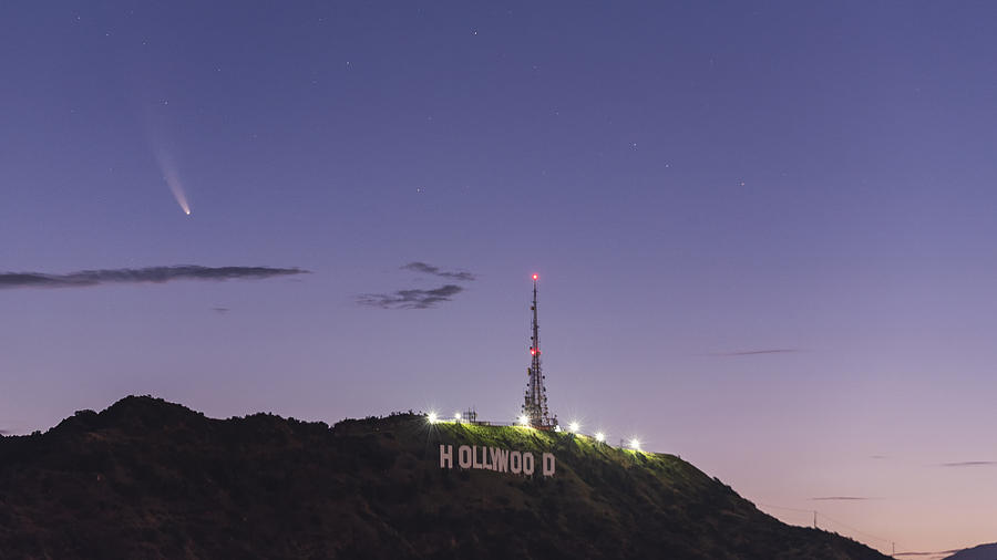 Comet NEOWISE above Hollywood Photograph by Zihao Chen